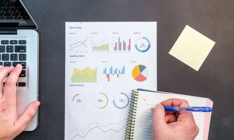 Charts and data on a screen, showing Adobe Analytics facts.